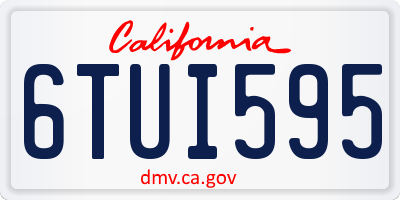 CA license plate 6TUI595