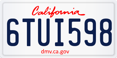CA license plate 6TUI598
