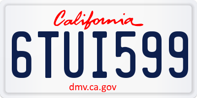 CA license plate 6TUI599