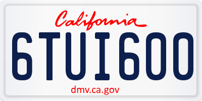 CA license plate 6TUI600