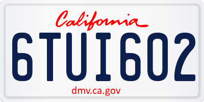 CA license plate 6TUI602