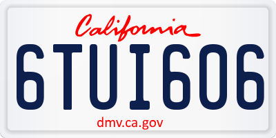 CA license plate 6TUI606