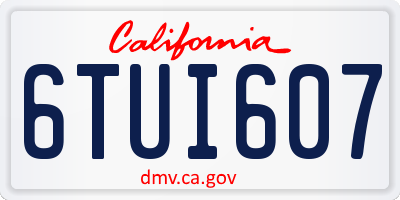 CA license plate 6TUI607