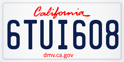 CA license plate 6TUI608