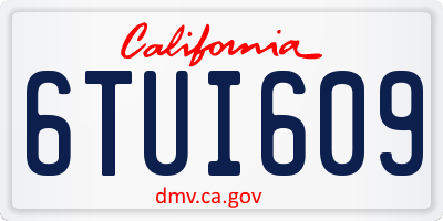 CA license plate 6TUI609