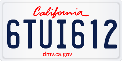 CA license plate 6TUI612