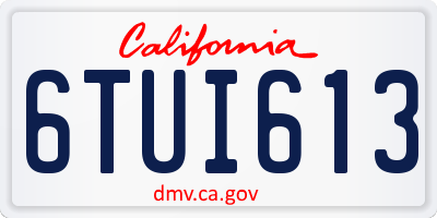 CA license plate 6TUI613