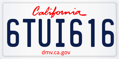 CA license plate 6TUI616