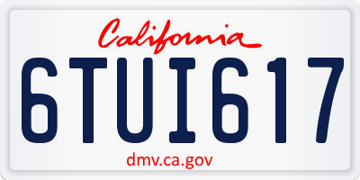 CA license plate 6TUI617