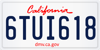 CA license plate 6TUI618