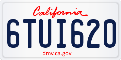 CA license plate 6TUI620