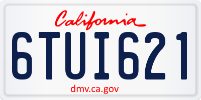 CA license plate 6TUI621