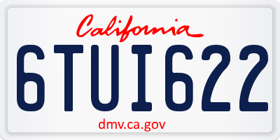 CA license plate 6TUI622