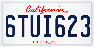 CA license plate 6TUI623
