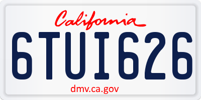 CA license plate 6TUI626