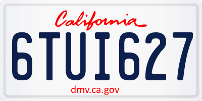 CA license plate 6TUI627