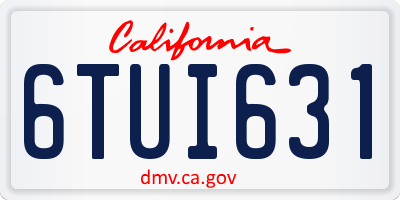 CA license plate 6TUI631