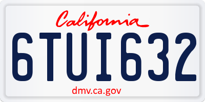 CA license plate 6TUI632