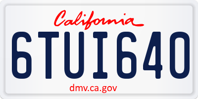 CA license plate 6TUI640