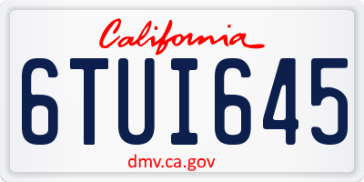 CA license plate 6TUI645
