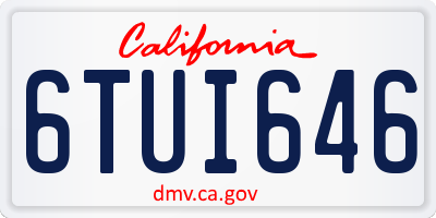 CA license plate 6TUI646