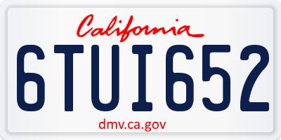 CA license plate 6TUI652