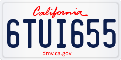 CA license plate 6TUI655