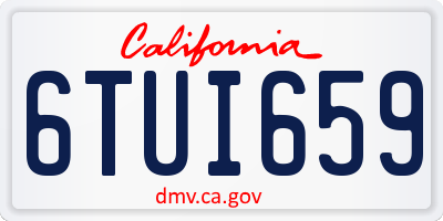 CA license plate 6TUI659