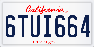 CA license plate 6TUI664