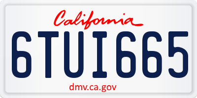 CA license plate 6TUI665