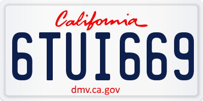 CA license plate 6TUI669