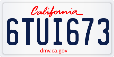 CA license plate 6TUI673