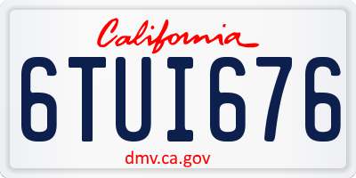 CA license plate 6TUI676