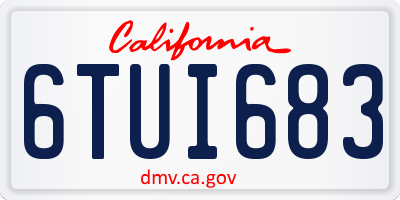 CA license plate 6TUI683