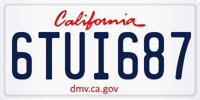 CA license plate 6TUI687