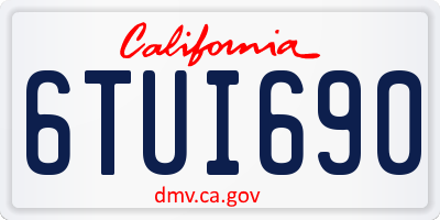CA license plate 6TUI690