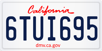 CA license plate 6TUI695