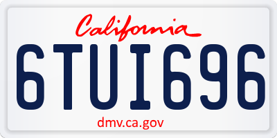 CA license plate 6TUI696