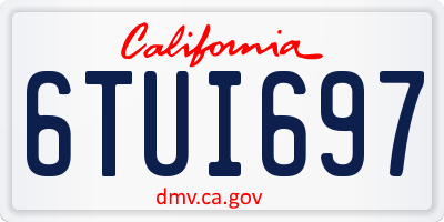 CA license plate 6TUI697