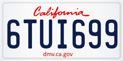 CA license plate 6TUI699