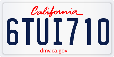 CA license plate 6TUI710