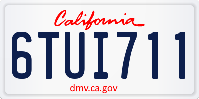 CA license plate 6TUI711
