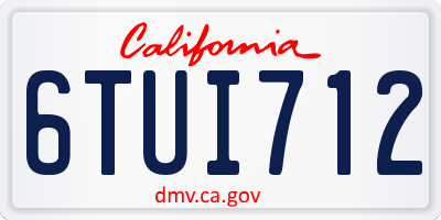 CA license plate 6TUI712