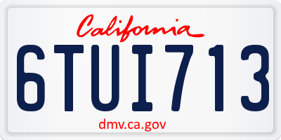 CA license plate 6TUI713