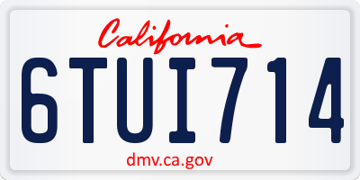 CA license plate 6TUI714