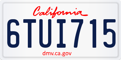 CA license plate 6TUI715