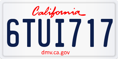 CA license plate 6TUI717