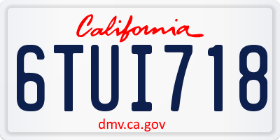 CA license plate 6TUI718