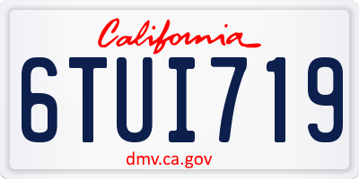 CA license plate 6TUI719