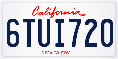 CA license plate 6TUI720